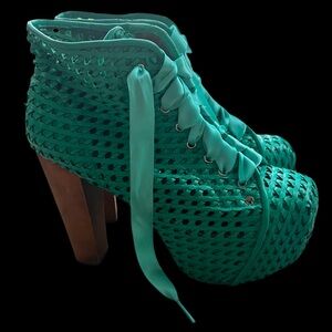 Jeffrey Campbell Green Lita Platform Shoes